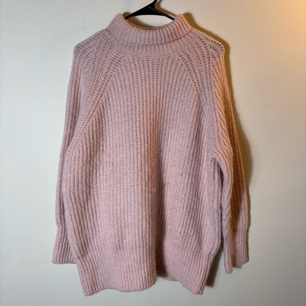 ZARA Blush Pink Oversized Chunky Turtleneck Sweater Medium